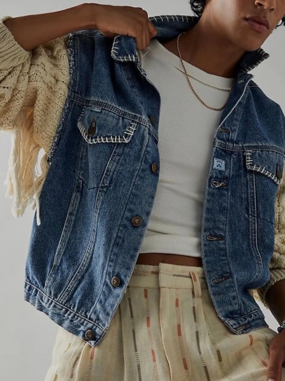 Tricia Fix X Free People Denima Jacket, SZ XL, EUC